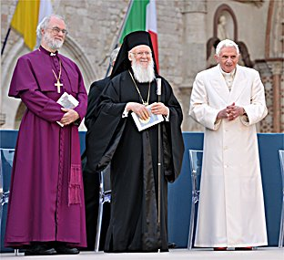 PRAYER FOR UNITY IN THE PAST, IN ASSISI AMONG THE CHURCH LEADERS.